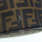 FENDI Zucca Canvas Vanity Pouch Brown Blackbs11466