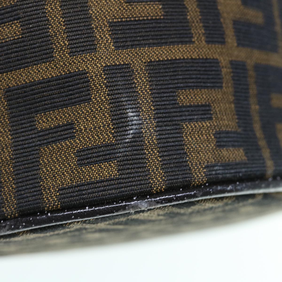 FENDI Zucca Canvas Vanity Pouch Brown Blackbs11466