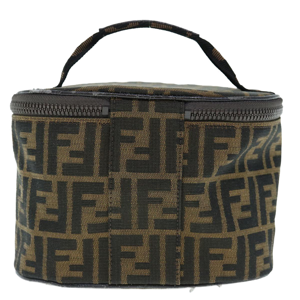 FENDI Zucca Canvas Vanity Pouch Brown Blackbs11466