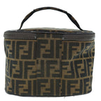 FENDI Zucca Canvas Vanity Pouch Brown Blackbs11466