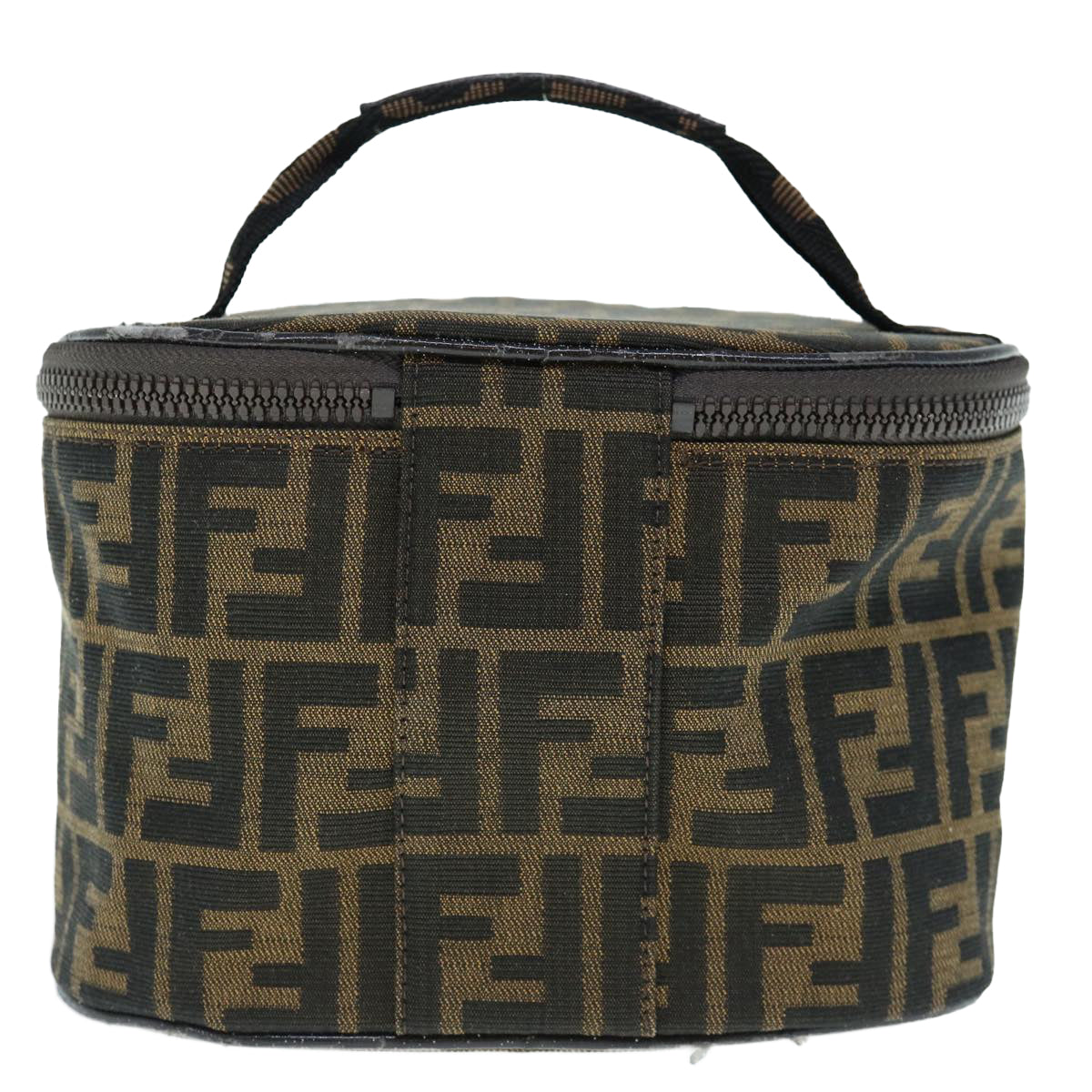 FENDI Zucca Canvas Vanity Pouch Brown Blackbs11466