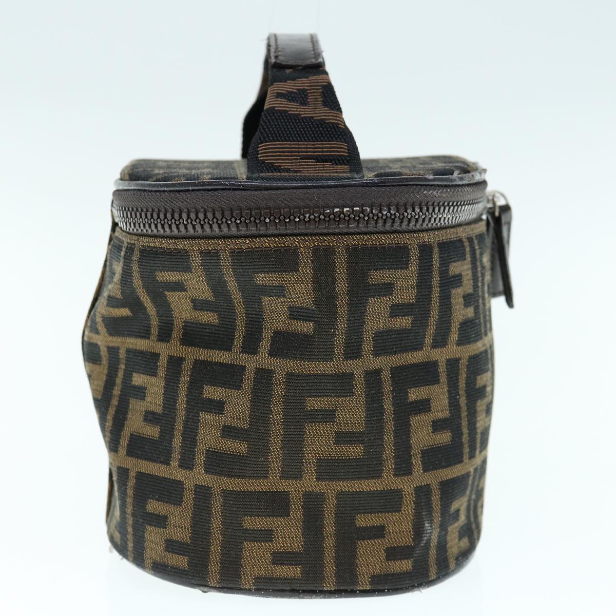 FENDI Zucca Canvas Vanity Pouch Brown Blackbs11466