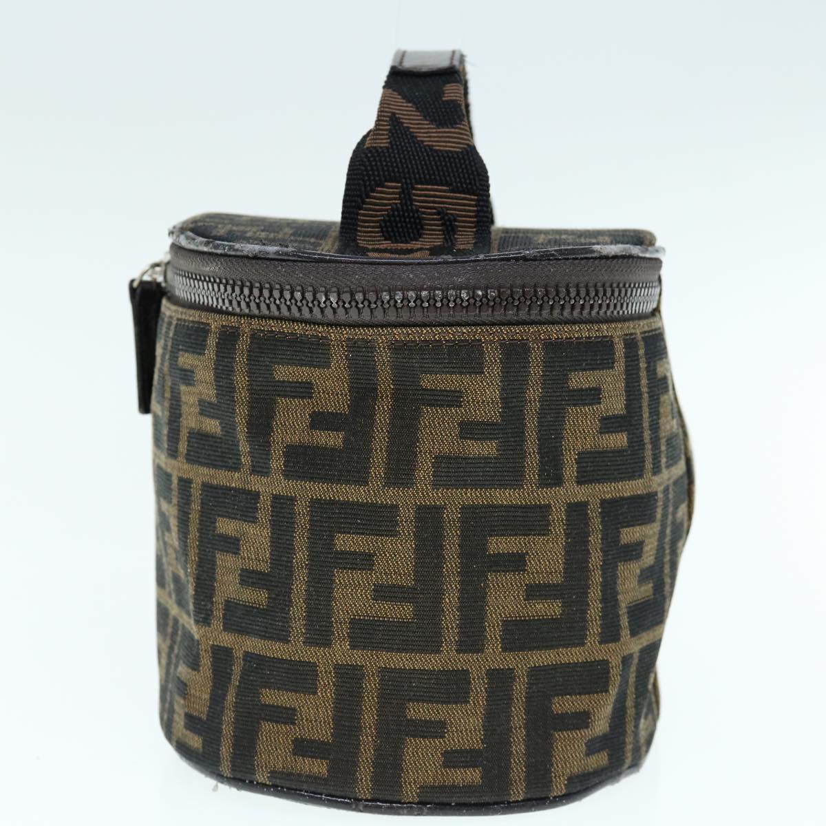 FENDI Zucca Canvas Vanity Pouch Brown Blackbs11466
