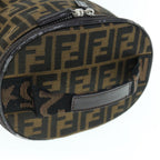 FENDI Zucca Canvas Vanity Pouch Brown Blackbs11466
