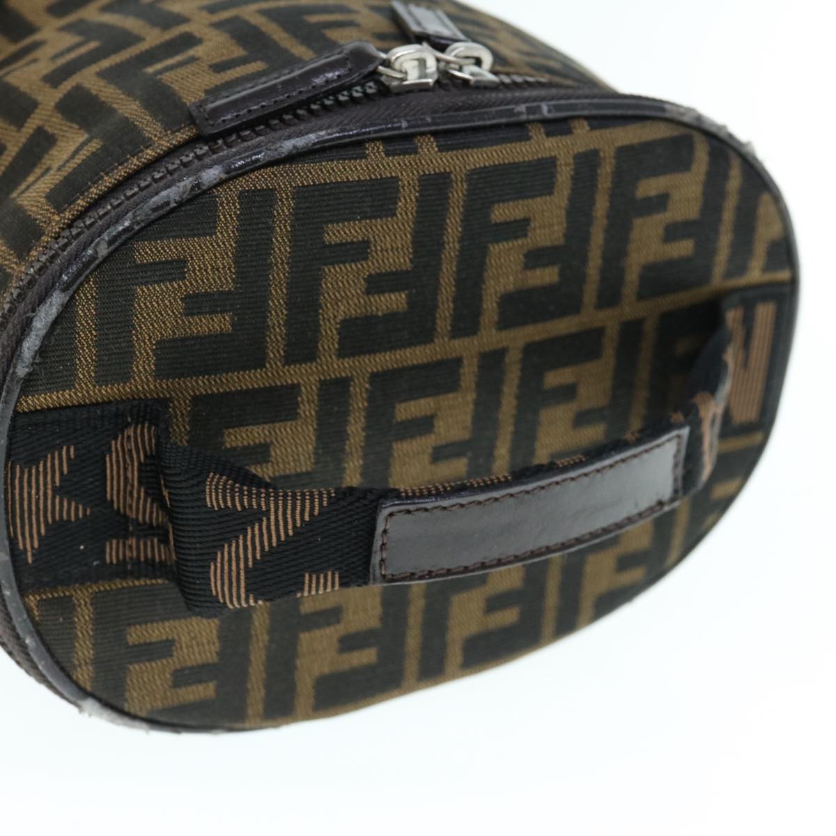 FENDI Zucca Canvas Vanity Pouch Brown Blackbs11466