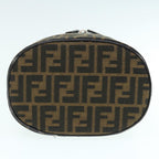 FENDI Zucca Canvas Vanity Pouch Brown Blackbs11466