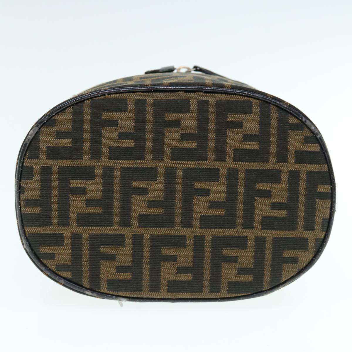 FENDI Zucca Canvas Vanity Pouch Brown Blackbs11466