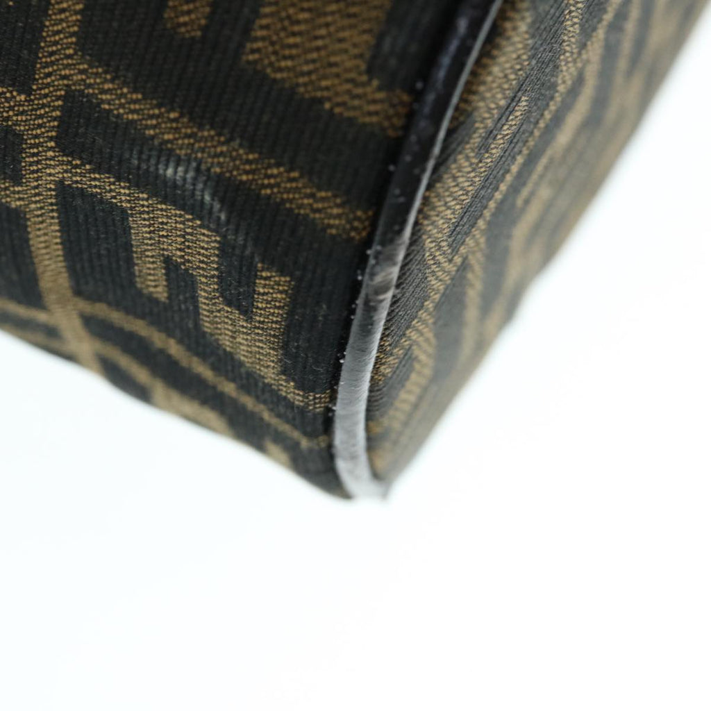 FENDI Zucca Canvas Vanity Pouch Brown Blackbs11466