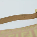 FENDI Zucchino Canvas Shoulder Bag Gold Tonebs11478