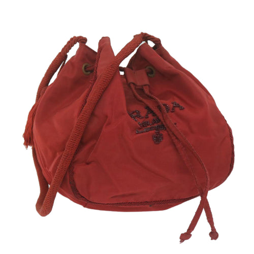 PRADA Shoulder Bag Nylon Red  bs11552
