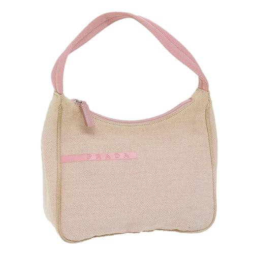 PRADA Sports Hand Bag Canvas Beige Pink  bs11578
