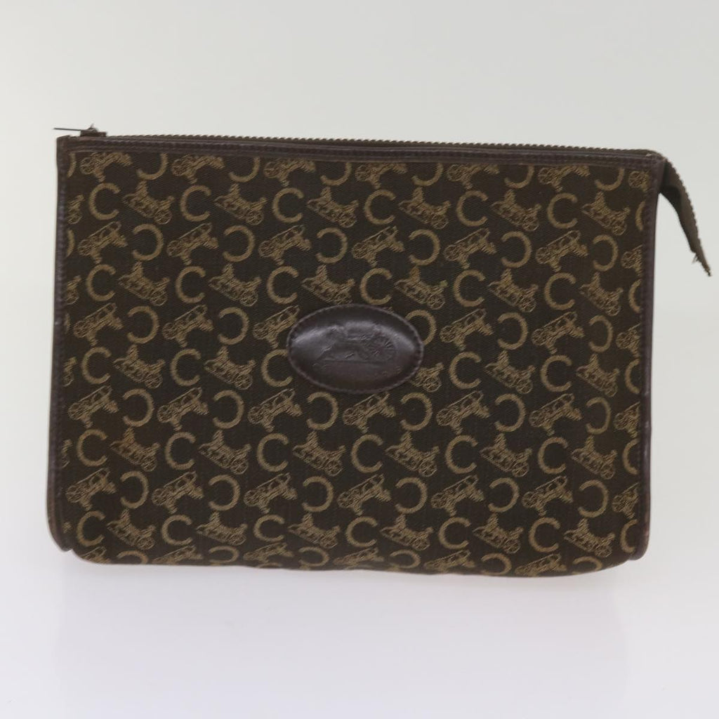 CELINE Macadam Canvas Clutch Bag 3Set Brown Beige black  11618