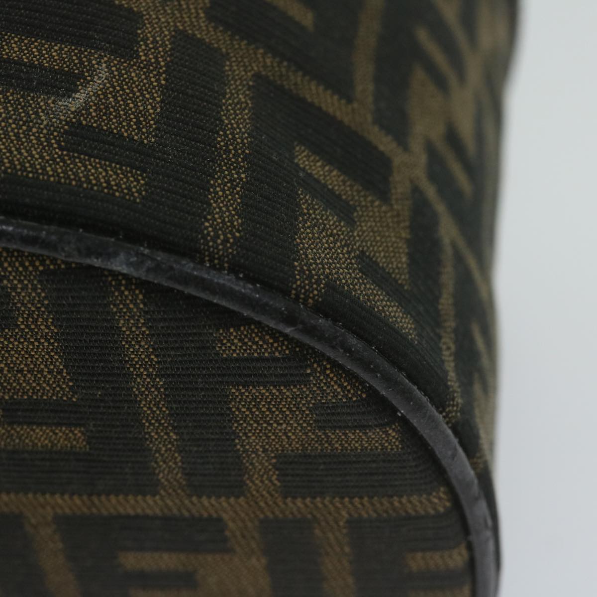 FENDI Zucca Canvas Vanity Pouch Brown Blackbs11627