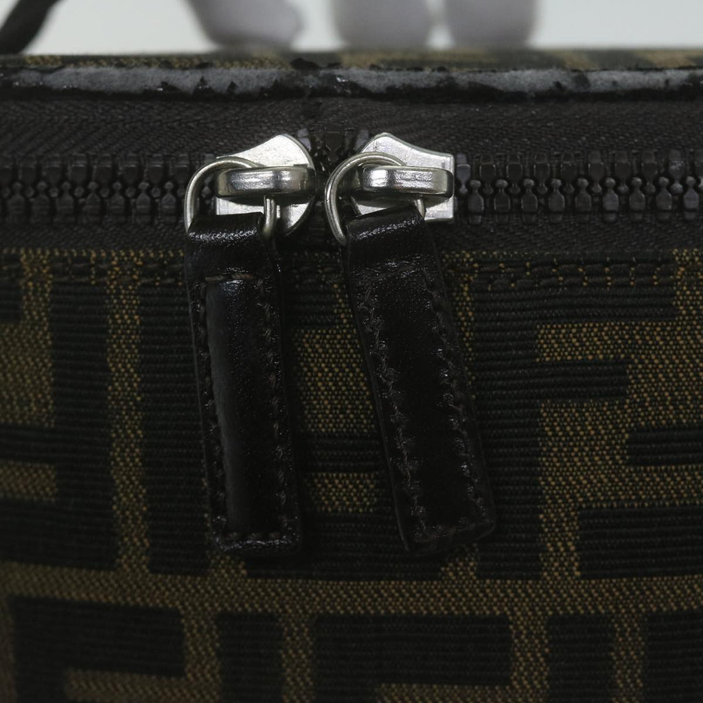 FENDI Zucca Canvas Vanity Pouch Brown Blackbs11627