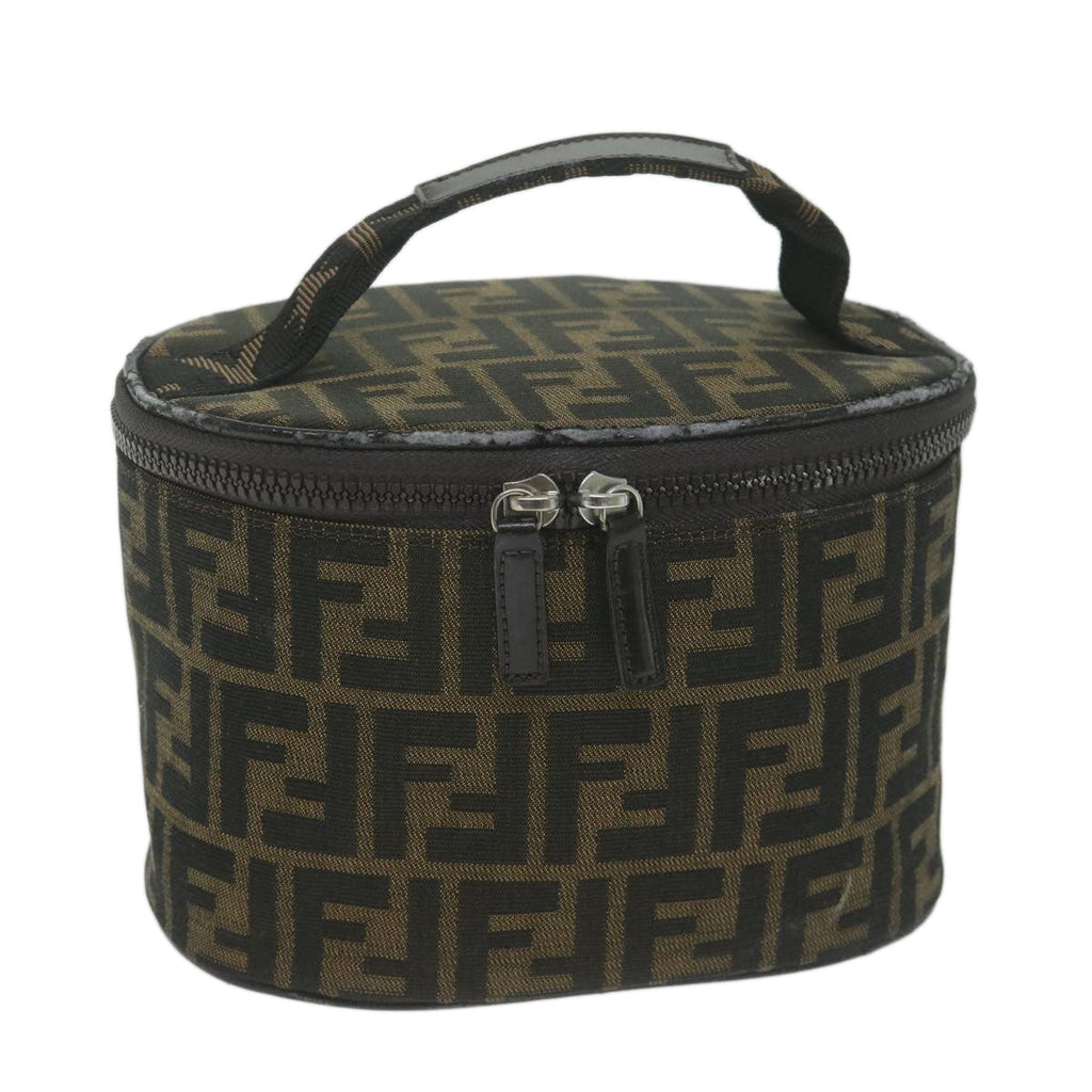 FENDI Zucca Canvas Vanity Pouch Brown Blackbs11627