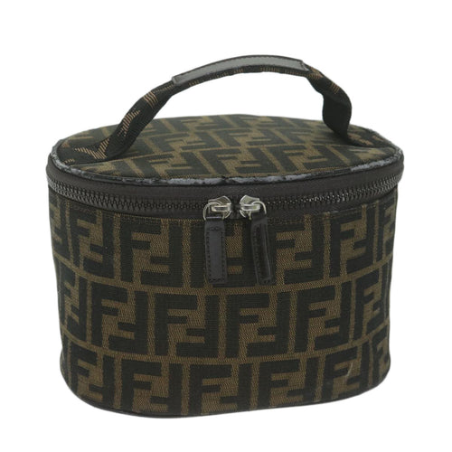 FENDI Zucca Canvas Vanity Pouch Brown Blackbs11627