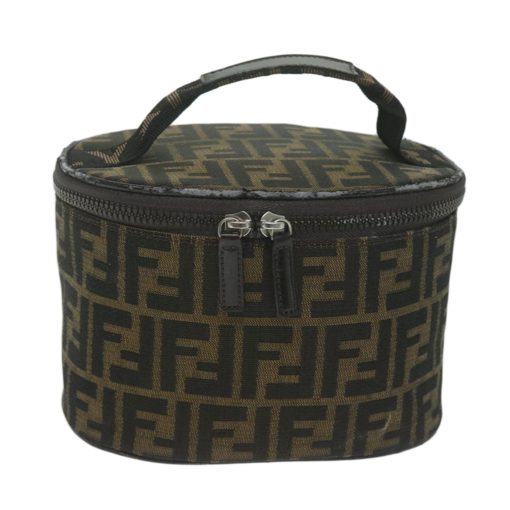 FENDI Zucca Canvas Vanity Pouch Brown Blackbs11627