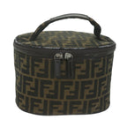 FENDI Zucca Canvas Vanity Pouch Brown Blackbs11627