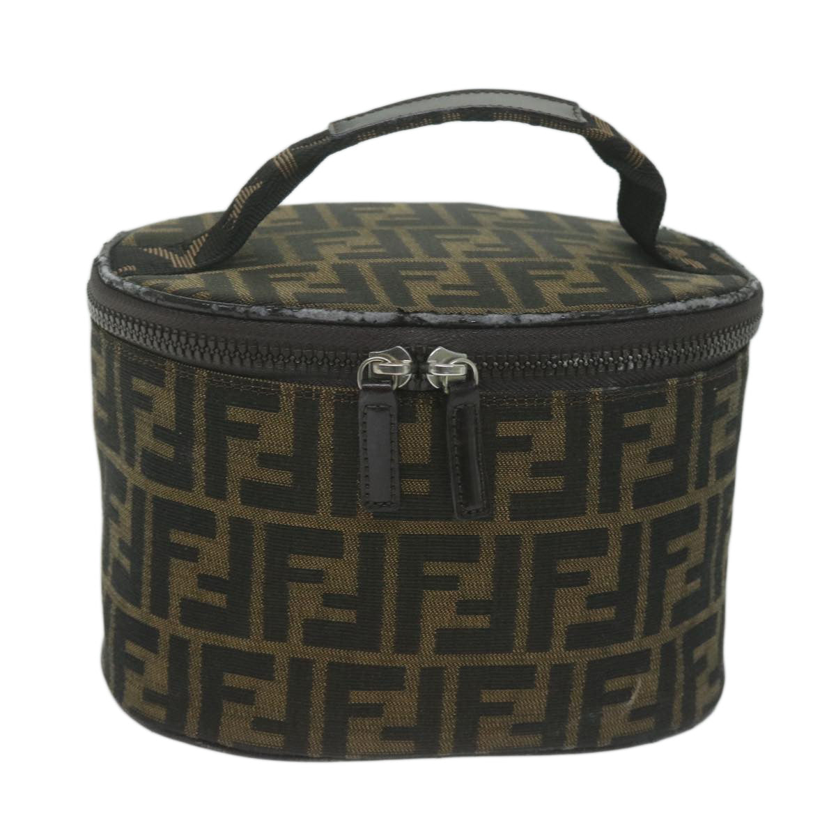 FENDI Zucca Canvas Vanity Pouch Brown Blackbs11627