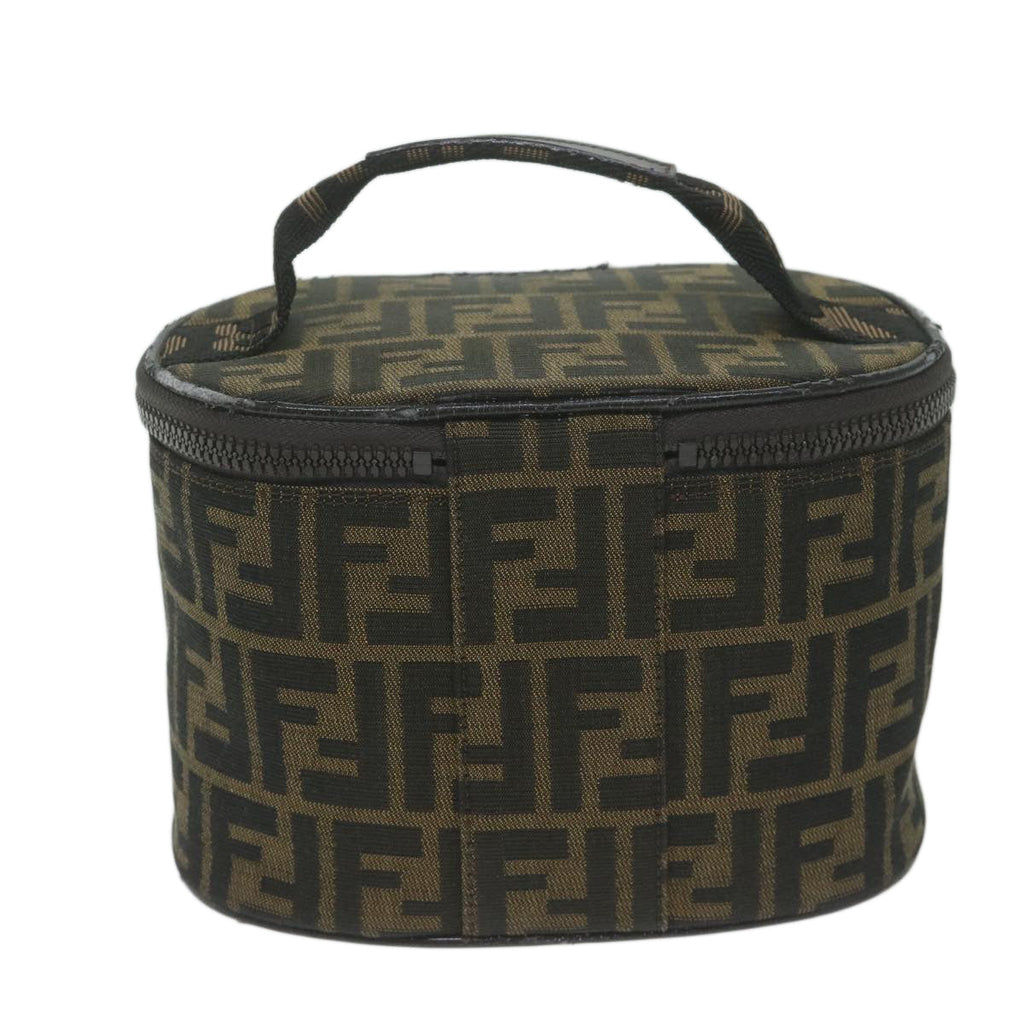 FENDI Zucca Canvas Vanity Pouch Brown Blackbs11627