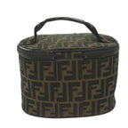 FENDI Zucca Canvas Vanity Pouch Brown Blackbs11627