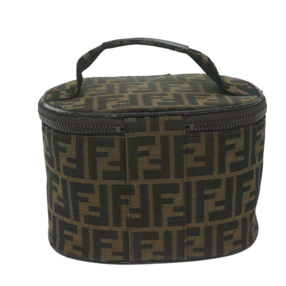 FENDI Zucca Canvas Vanity Pouch Brown Blackbs11627