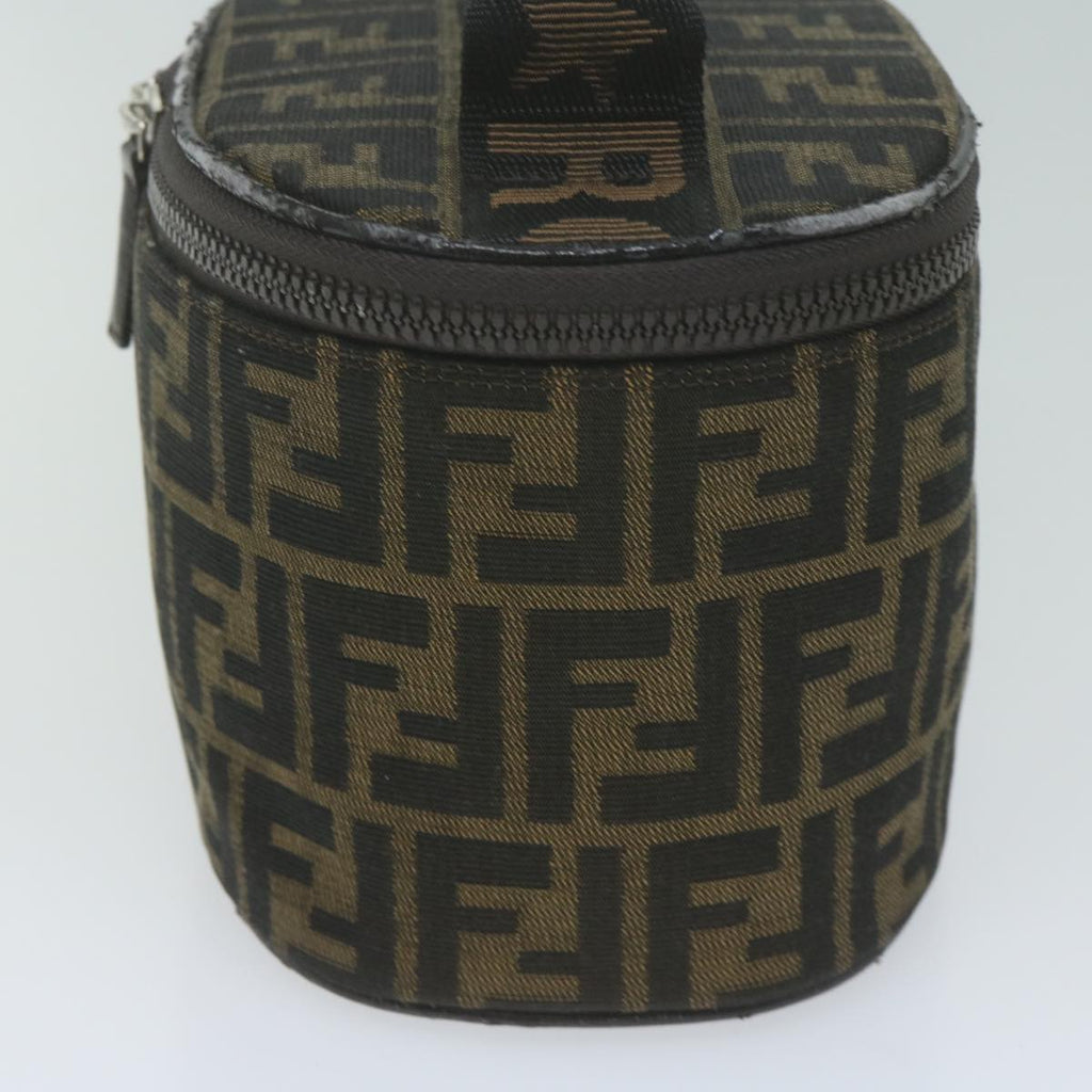 FENDI Zucca Canvas Vanity Pouch Brown Blackbs11627
