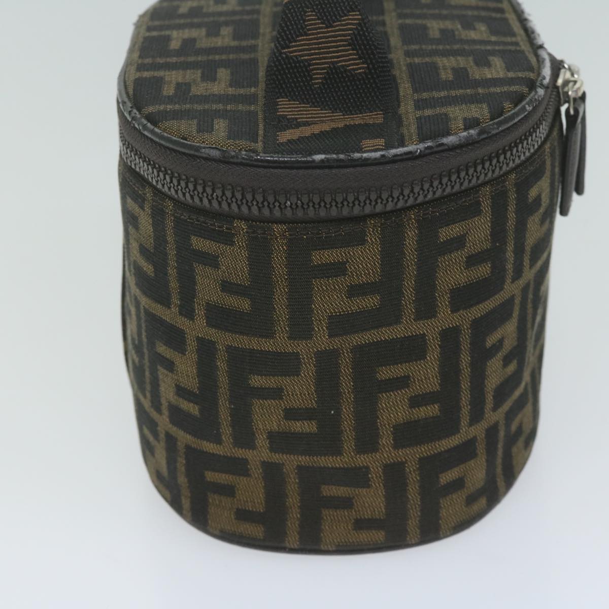 FENDI Zucca Canvas Vanity Pouch Brown Blackbs11627