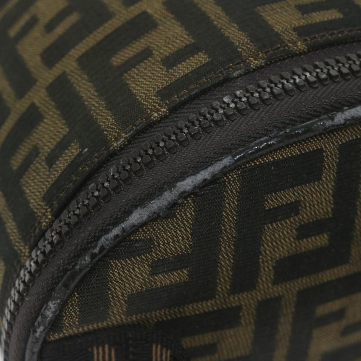 FENDI Zucca Canvas Vanity Pouch Brown Blackbs11627