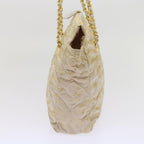 PRADA Quilted Chain Shoulder Bag Nylon Beige Gold  bs11645