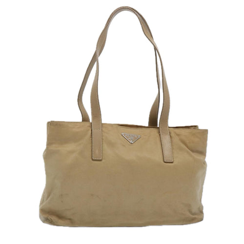 PRADA Tote Bag Nylon Beige  bs11689