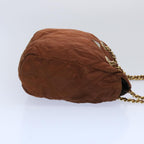PRADA Quilted Chain Shoulder Bag Nylon Brown  bs11690