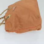 PRADA Quilted Chain Shoulder Bag Nylon Orange  bs11692