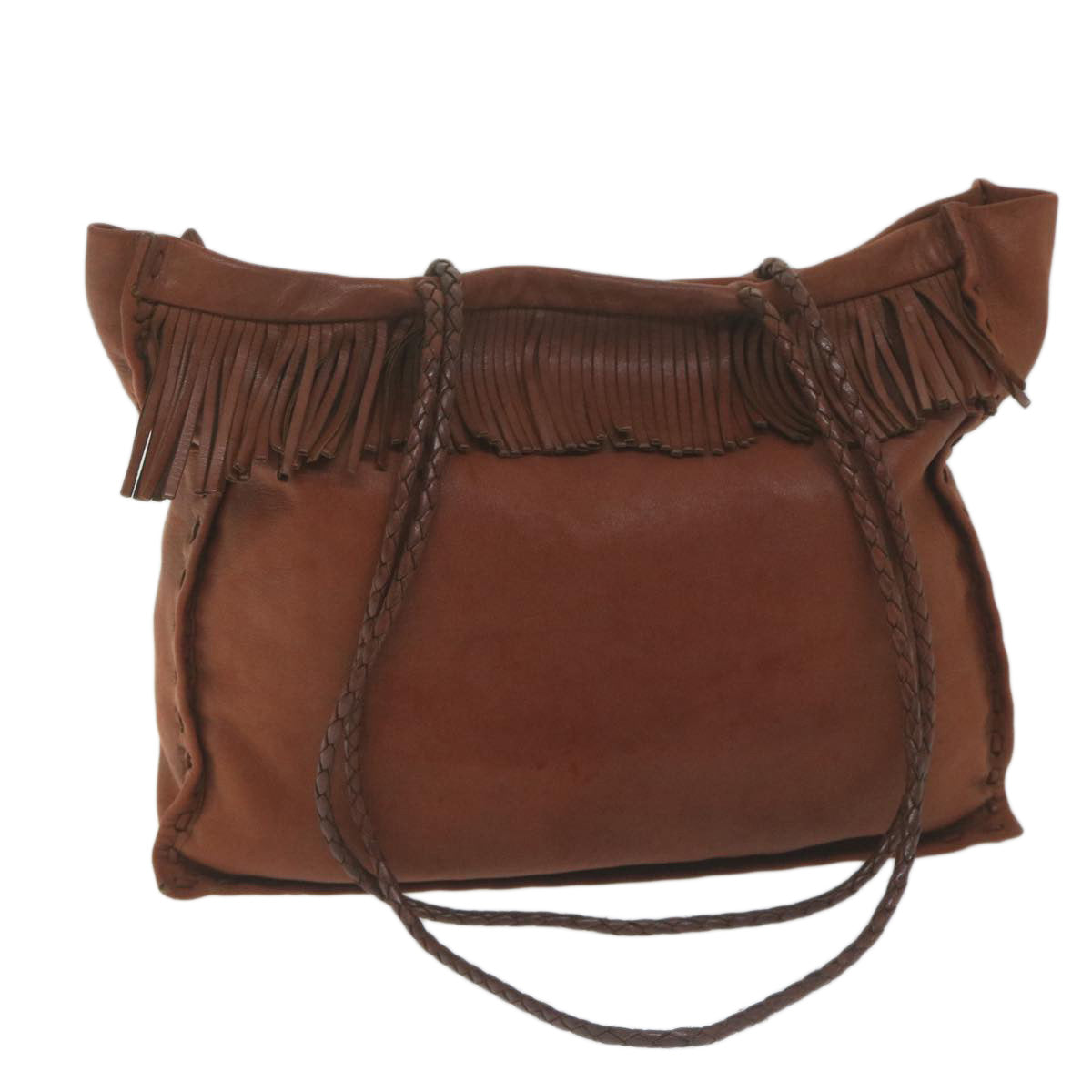 PRADA Shoulder Bag Leather Brown bs11694