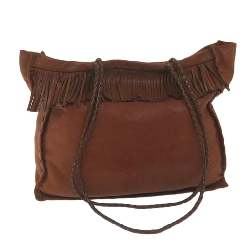 PRADA Shoulder Bag Leather Brown bs11694