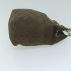 PRADA Quilted Chain Shoulder Bag Nylon Khaki  bs11697