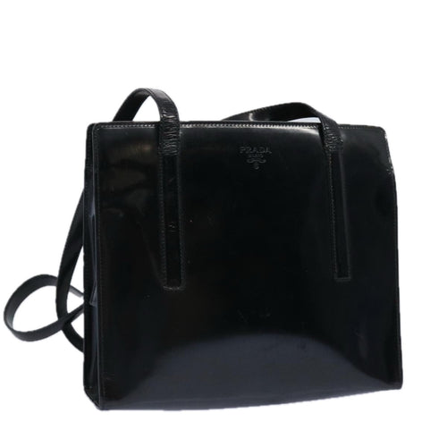 PRADA Shoulder Bag Leather Black  bs11725
