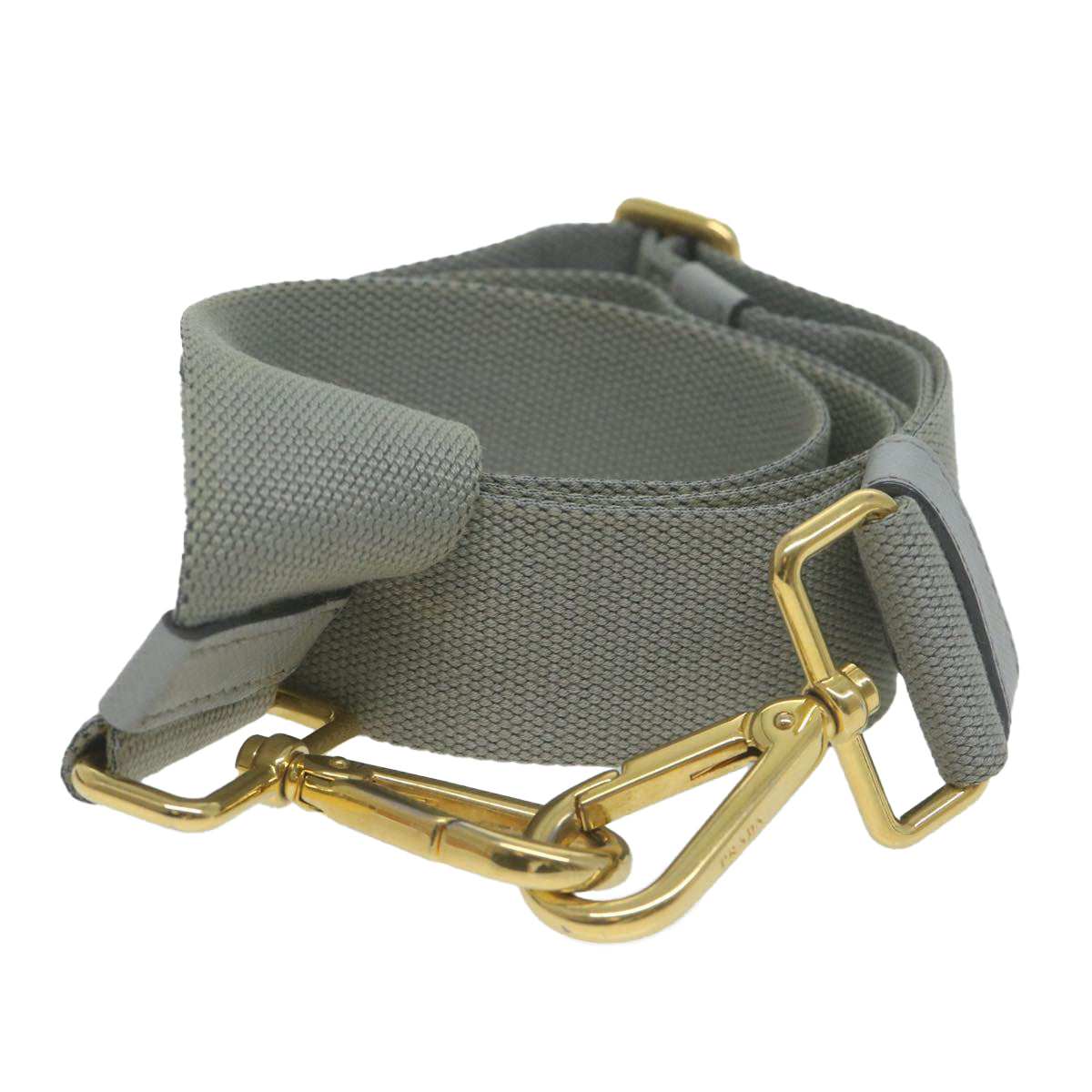 PRADA Adjustable Shoulder Strap Canvas 24.4""-42.9"" Gray  bs11768