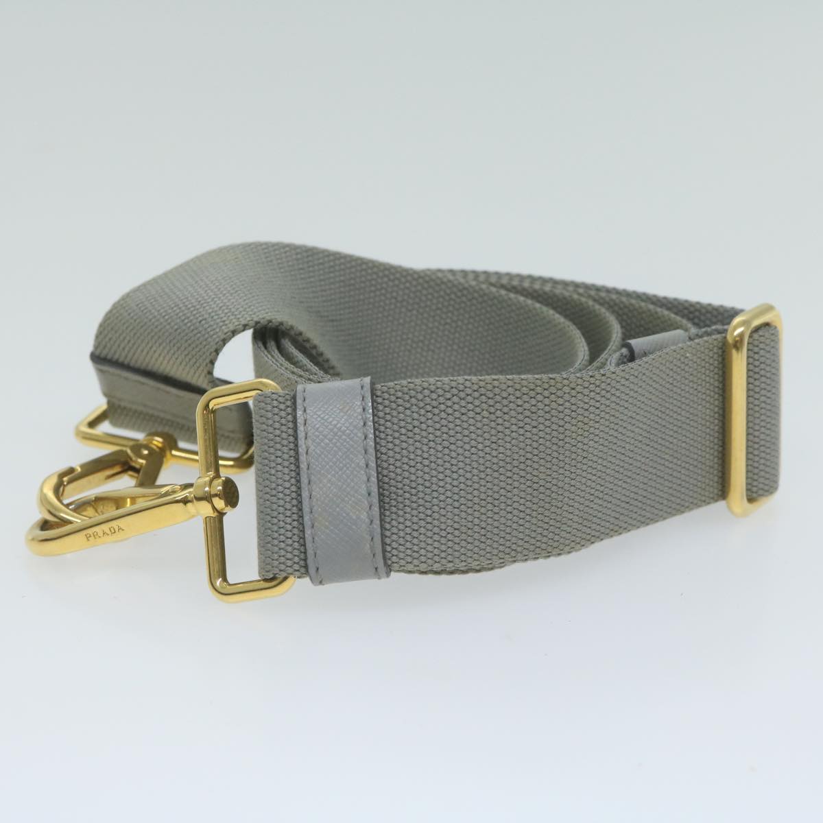 PRADA Adjustable Shoulder Strap Canvas 24.4""-42.9"" Gray  bs11768