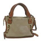 Chloe Harley Hand Bag Canvas Leather 2way Beige bs11776