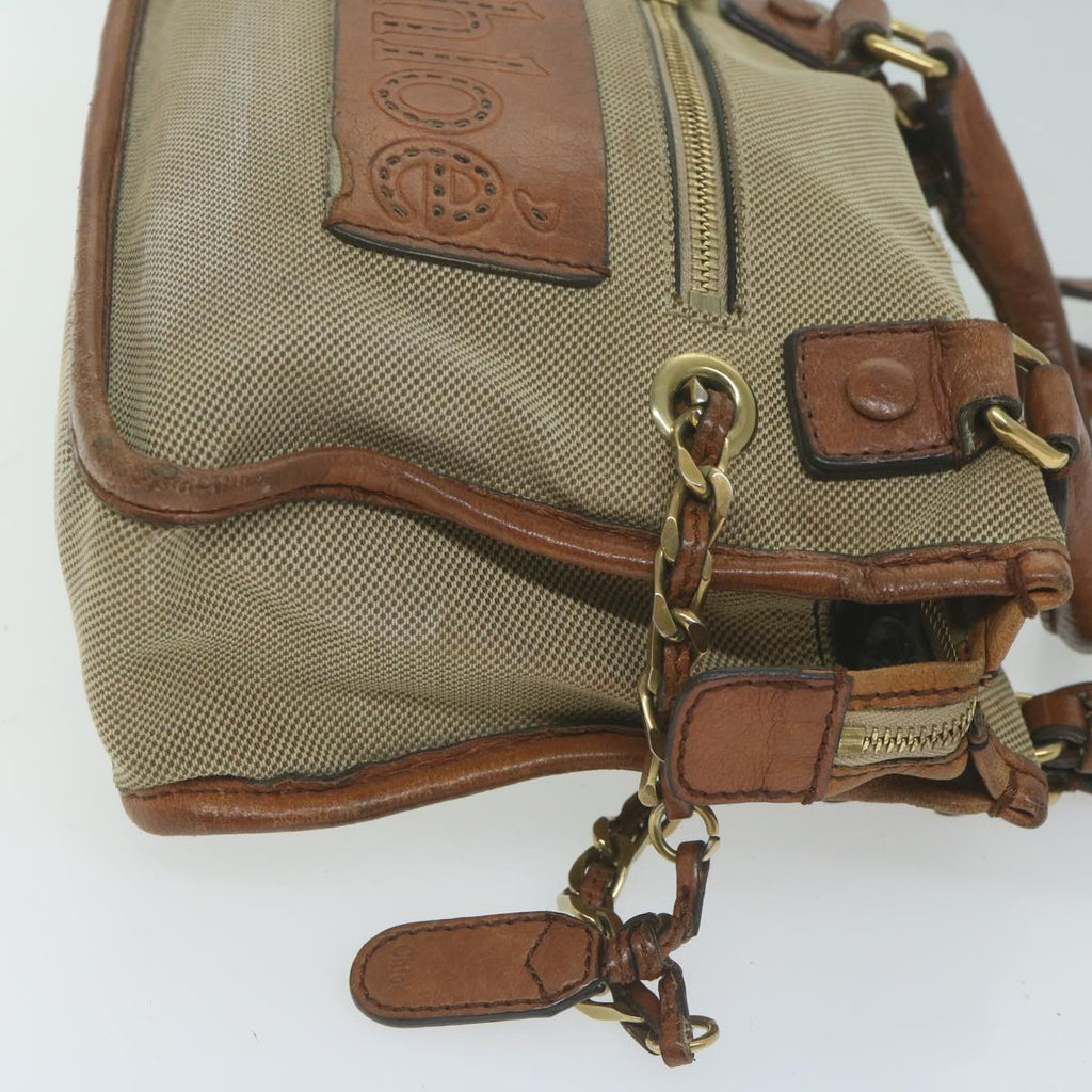 Chloe Harley Hand Bag Canvas Leather 2way Beige bs11776