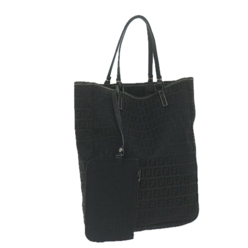 FENDI Zucchino Canvas Tote Bag Blackbs11778