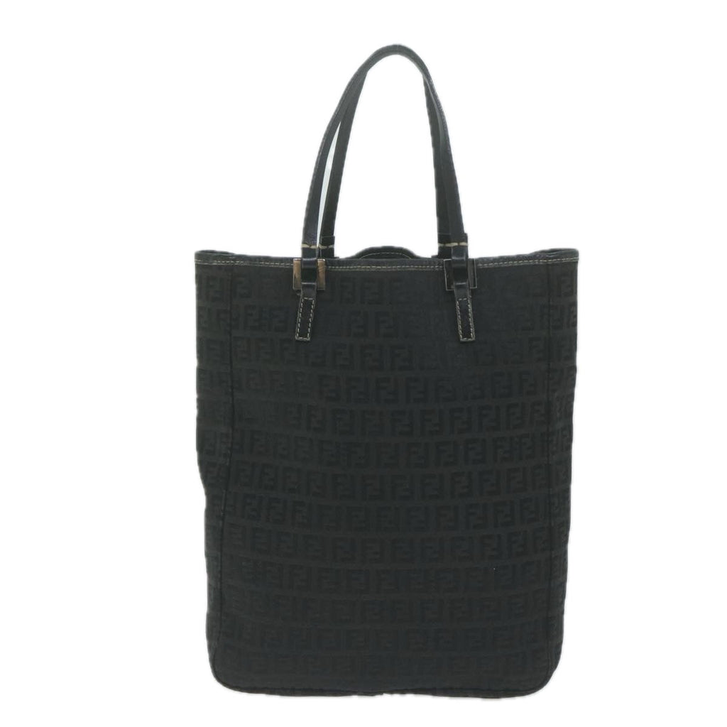 FENDI Zucchino Canvas Tote Bag Blackbs11778