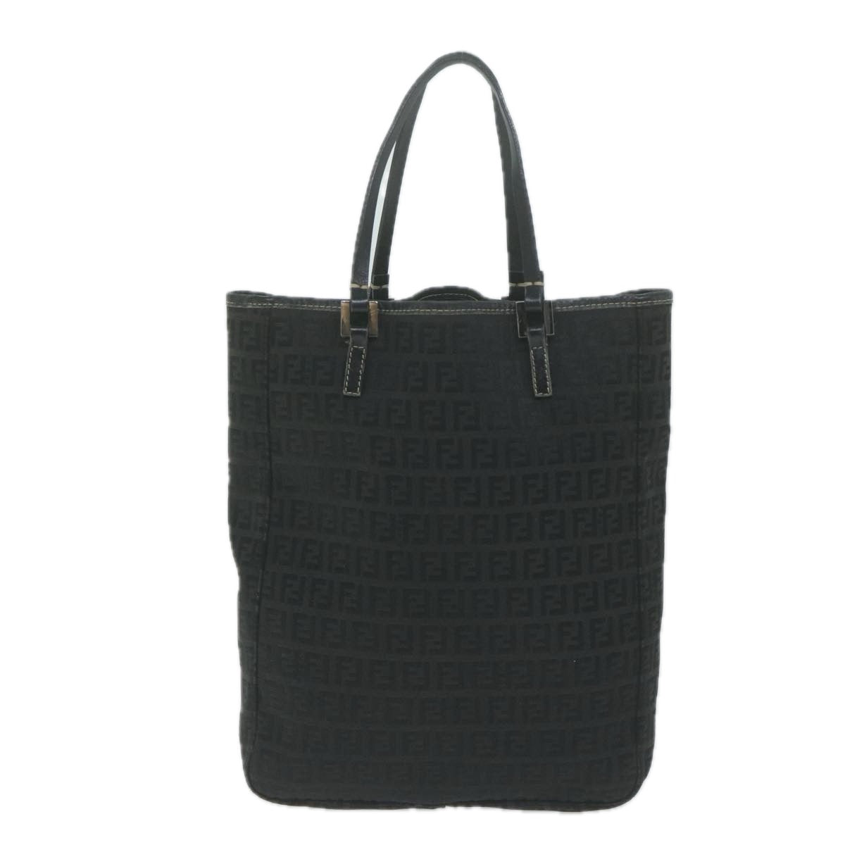 FENDI Zucchino Canvas Tote Bag Blackbs11778