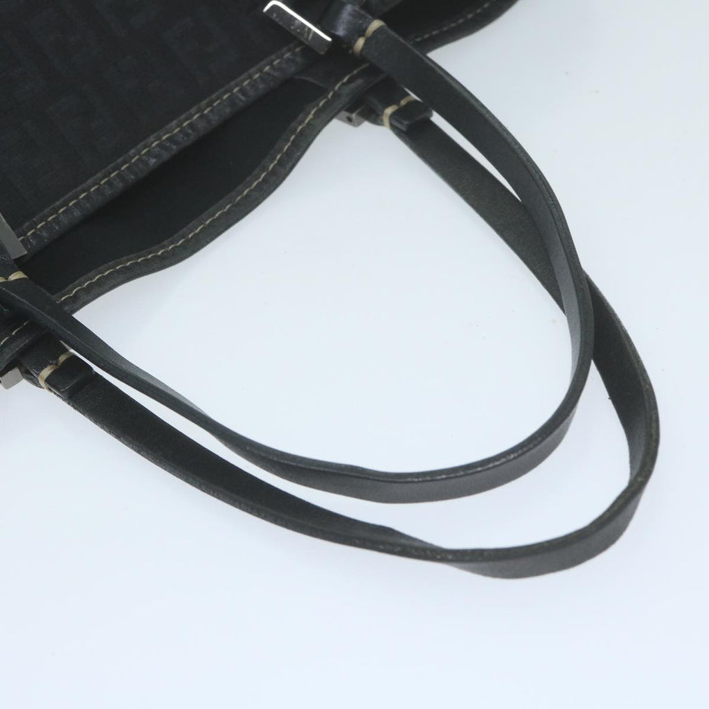 FENDI Zucchino Canvas Tote Bag Blackbs11778