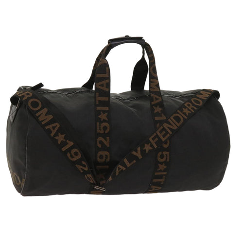 FENDI Boston Bag Canvas 2way Blackbs11779