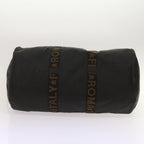 FENDI Boston Bag Canvas 2way Blackbs11779