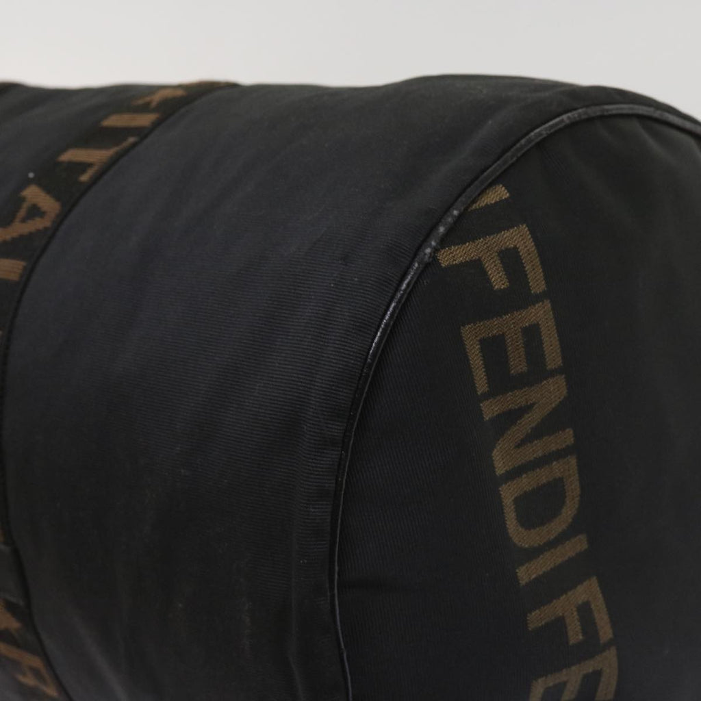 FENDI Boston Bag Canvas 2way Blackbs11779