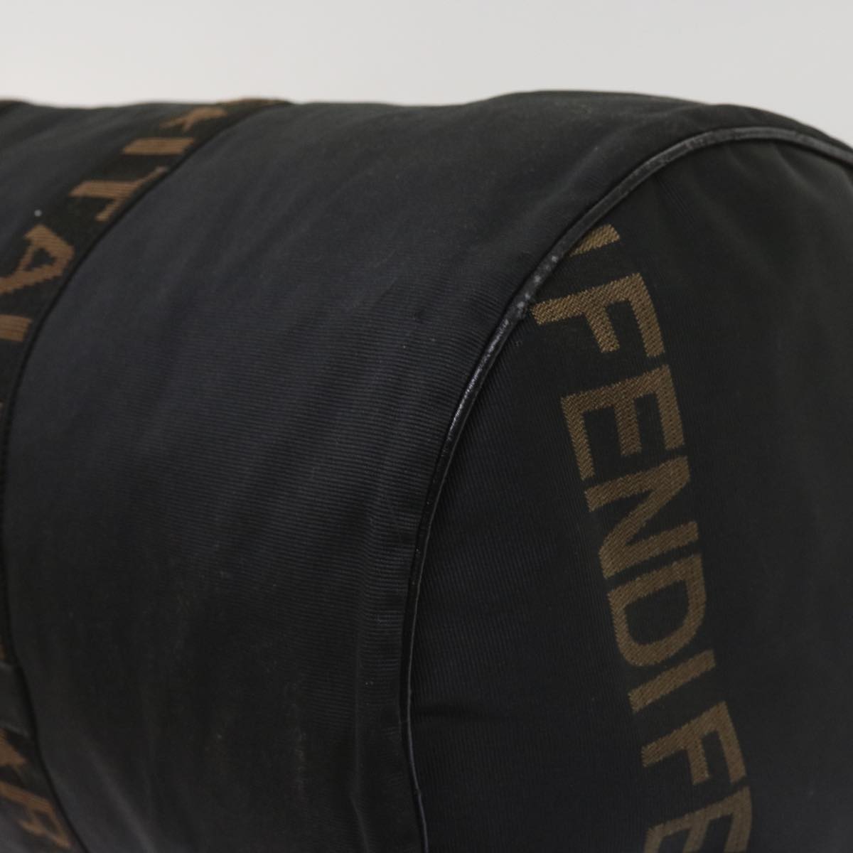 FENDI Boston Bag Canvas 2way Blackbs11779