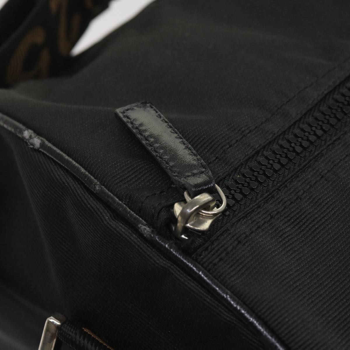 FENDI Boston Bag Canvas 2way Blackbs11779